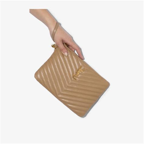 ysl clutch beige price|ysl monogram clutch.